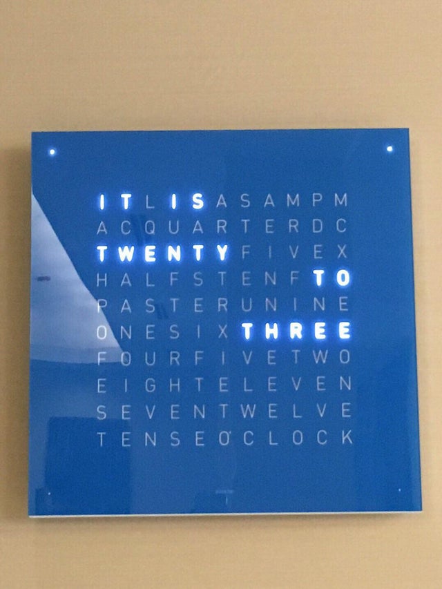 A clock that only has words.