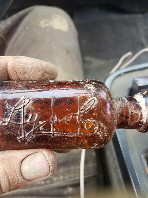 “I work in the underground world and dug up this really old Lysol bottle.”