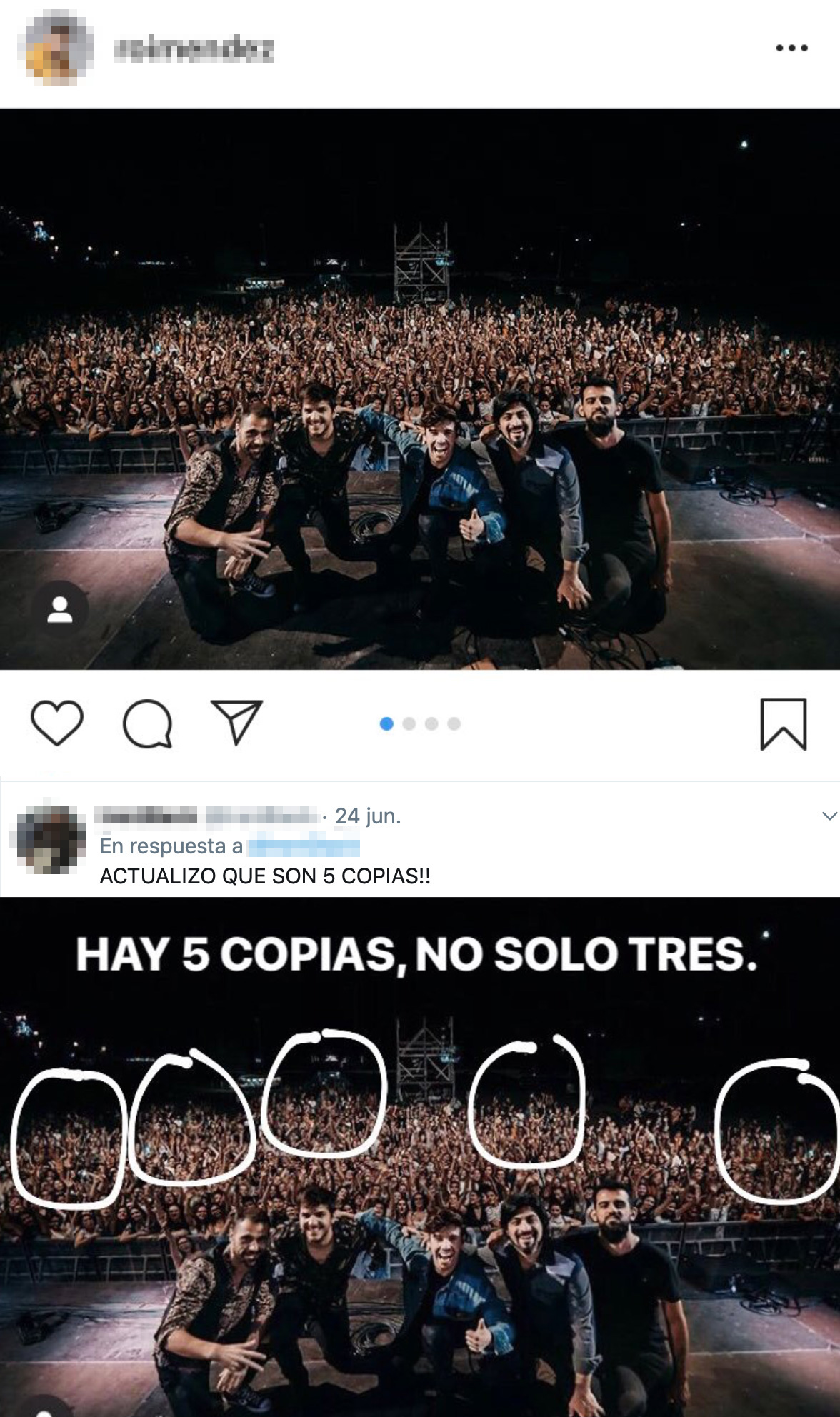 Spanish singer caught cloning his audience to make it look as if the concert was packed.