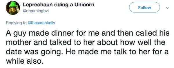 nipsey hussle tweets - Leprechaun riding a Unicorn A guy made dinner for me and then called his mother and talked to her about how well the date was going. He made me talk to her for a while also.