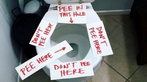 People pee on the floor in the lavatory all the time.