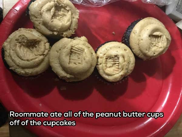 baking - Roommate ate all of the peanut butter cups off of the cupcakes