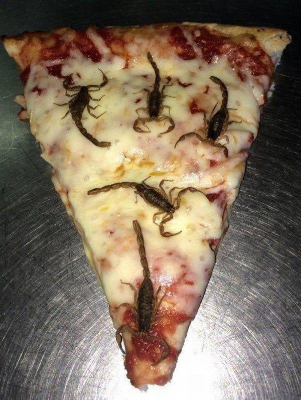 creepy scorpion pizza