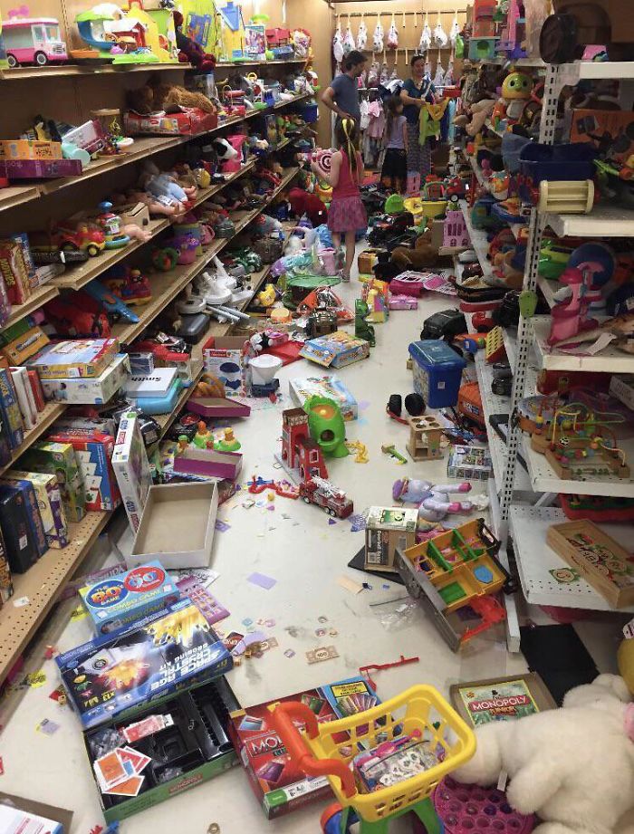 messy toy aisle