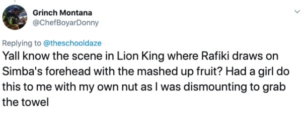 airbnb review example for guest - Grinch Montana Yall know the scene in Lion King where Rafiki draws on Simba's forehead with the mashed up fruit? Had a girl do this to me with my own nut as I was dismounting to grab the towel