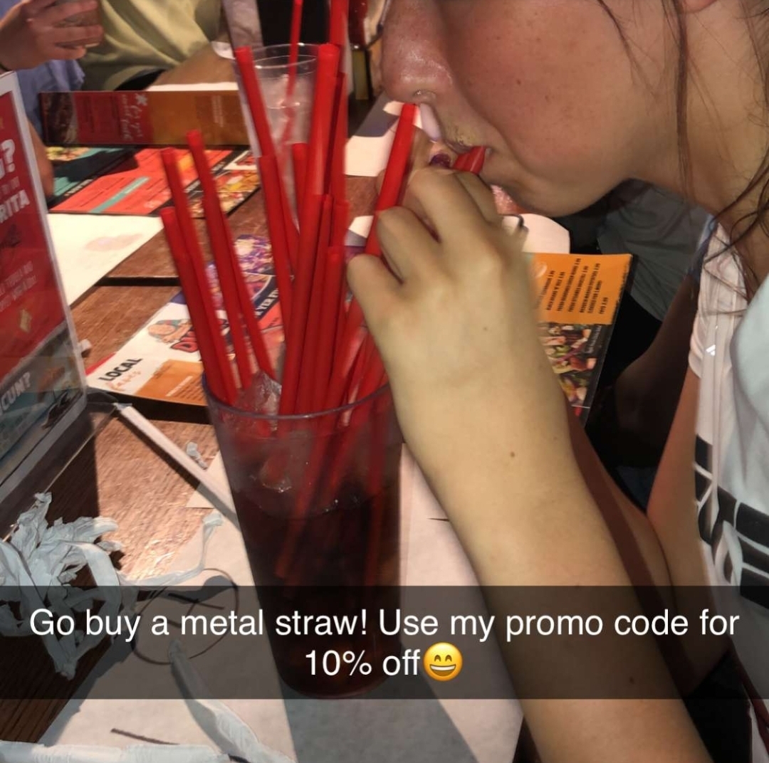 trashy people - Go buy a metal straw! Use my promo code for 10% off
