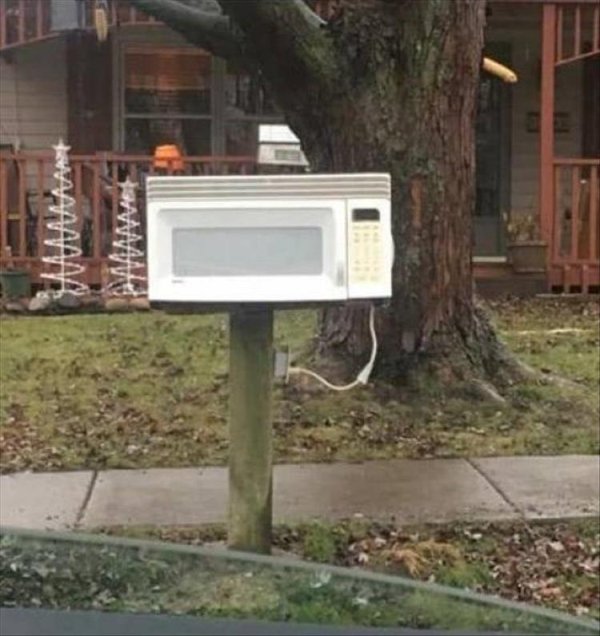 redneck microwave mailbox