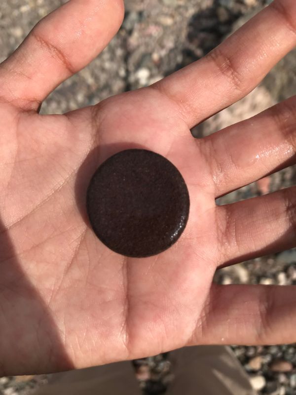 Perfectly round rock.