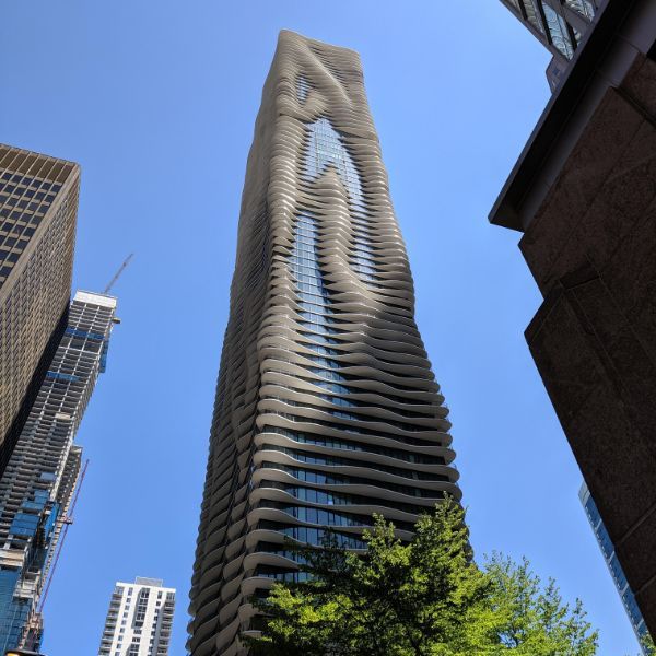 This building in Chicago looks like a puddle.