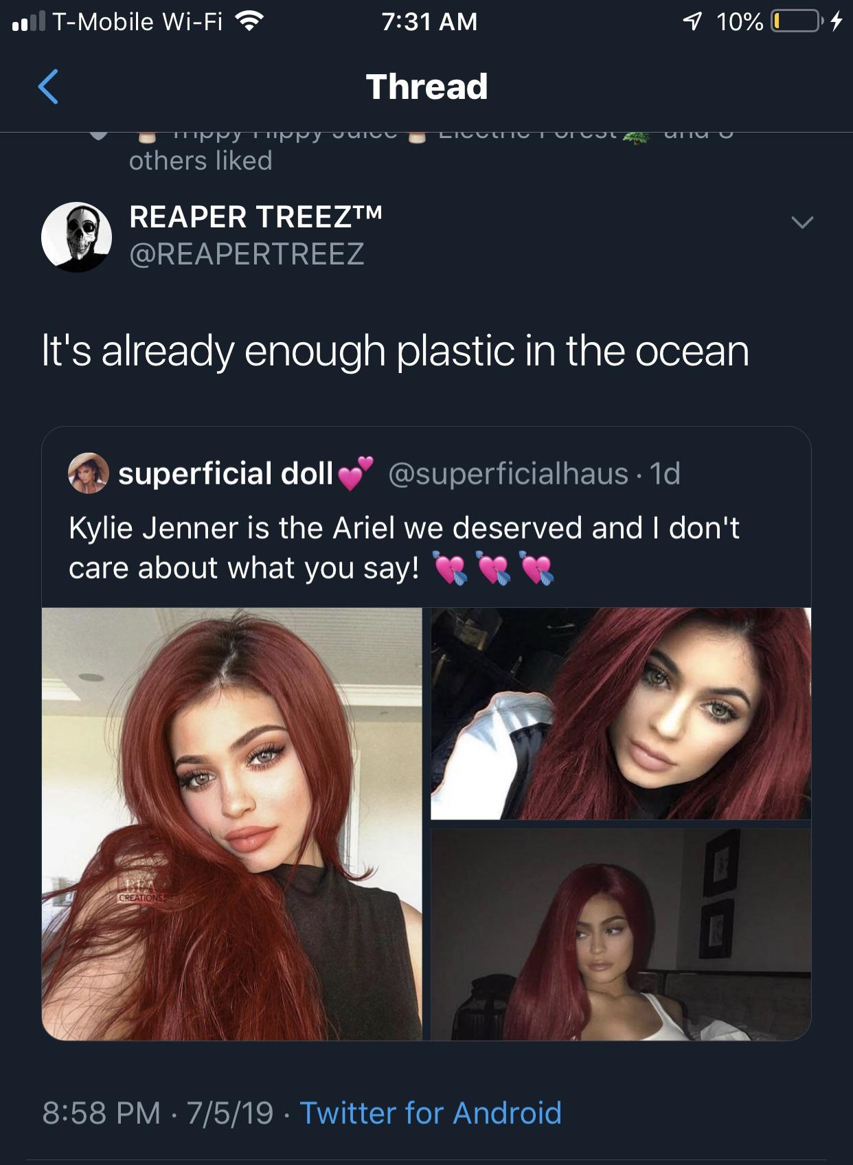 black twitter - It's already enough plastic in the ocean superficial doll 1d Kylie Jenner is the Ariel we deserved and I don't care about what you say! Creations 7519. T