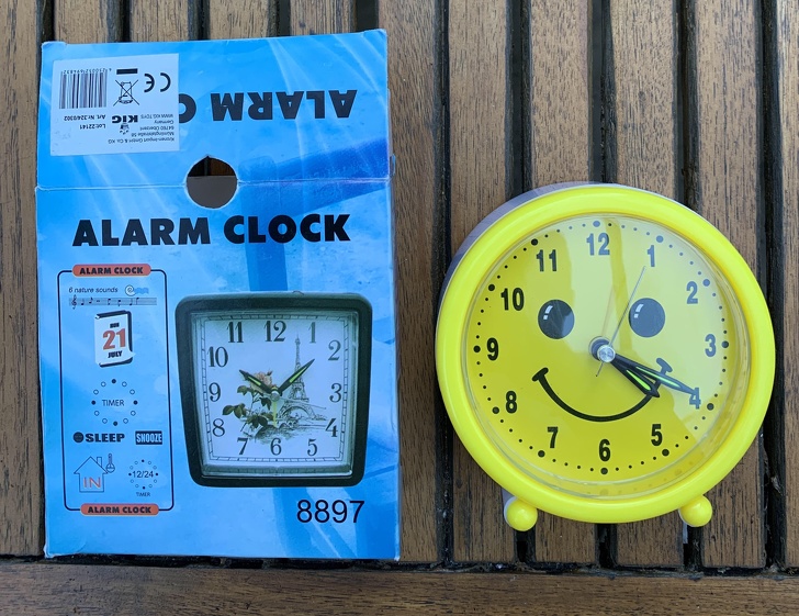 He just won this clock.