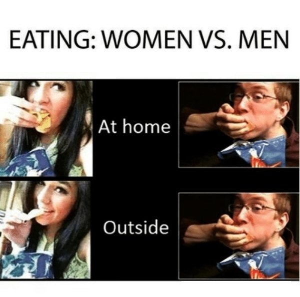 conversation - Eating Women Vs. Men At home 72 Outside