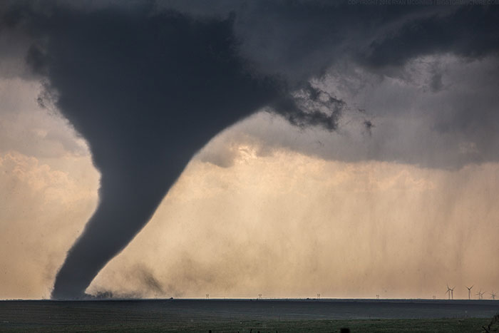 The Size Of A Tornado Compared To The Size Of Wind Turbines.