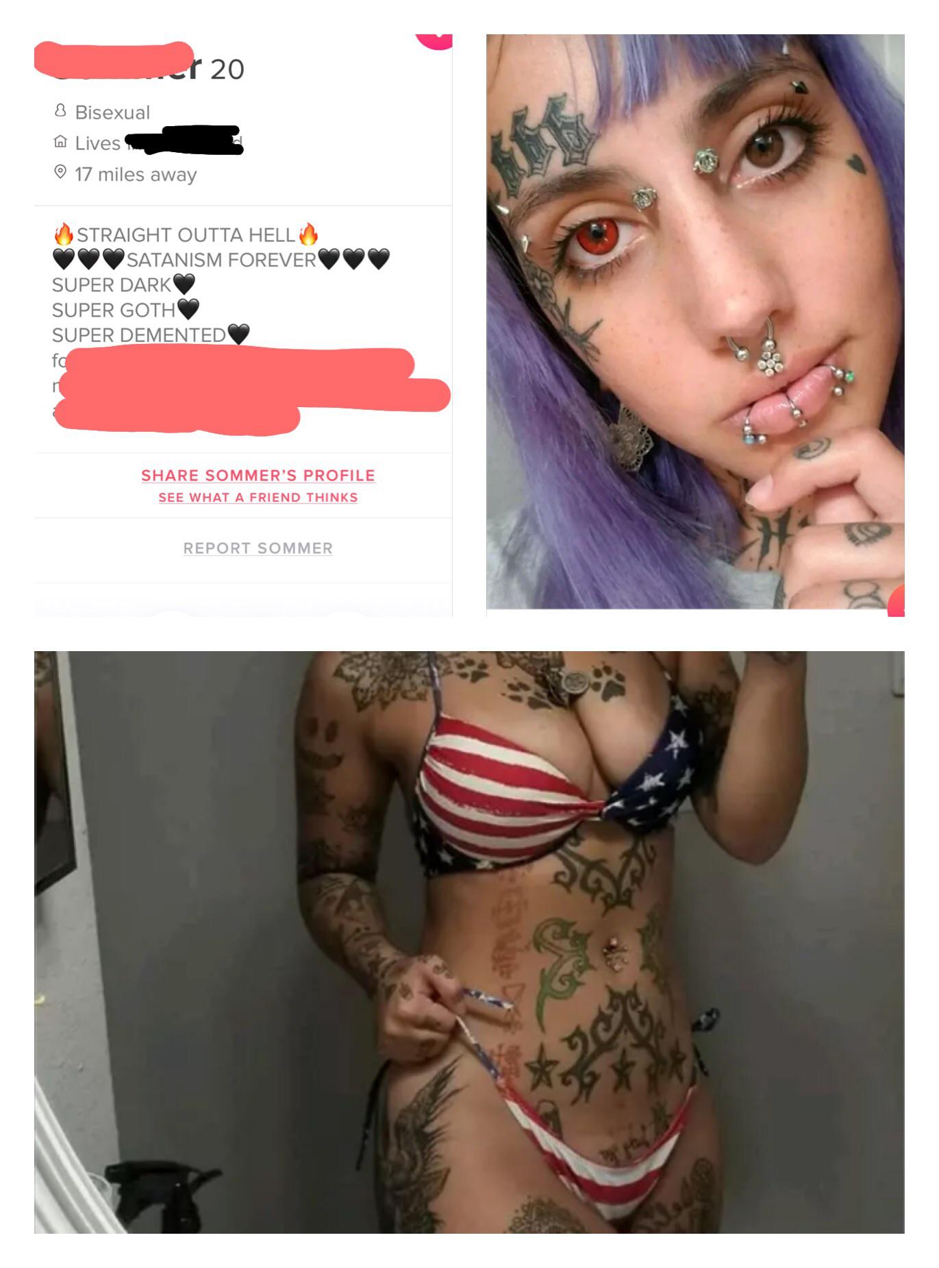 shameless tinder - Bisexual A Lives 17 miles away Straight Outta Hell Satanism Forever Super Dark Super Goth Super Demented Sommer'S Profile See What A Friend Thinks Report Sommer