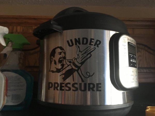 Someone's mom owns this pressure cooker.