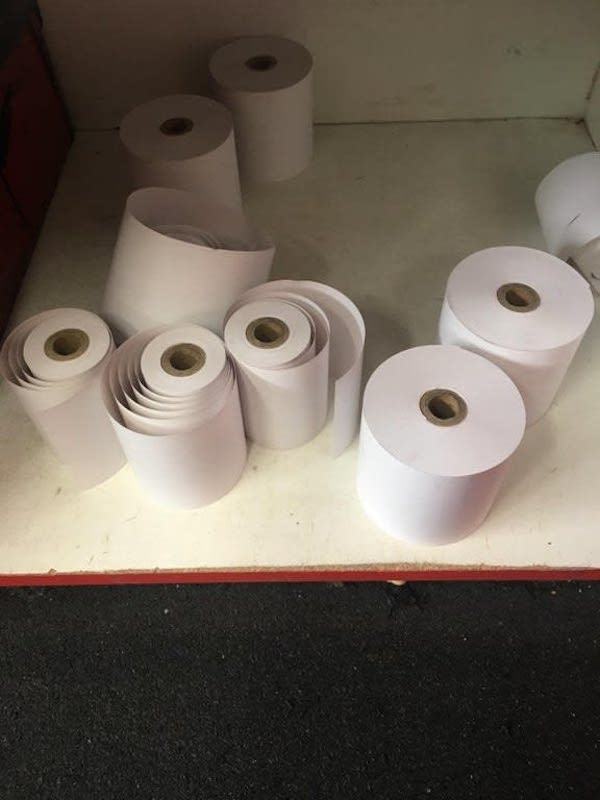 A coworker who put back half used receipt rolls.