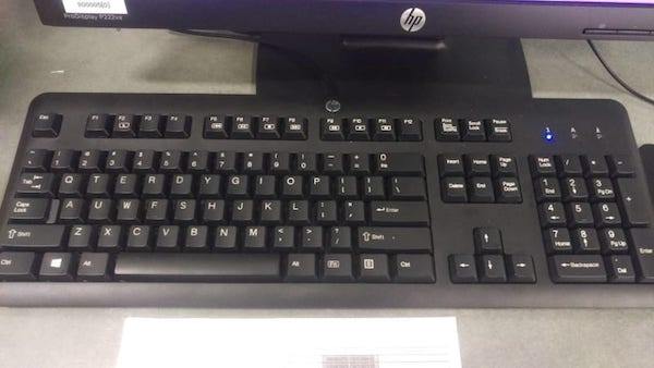 rearranged letters on a keyboard.