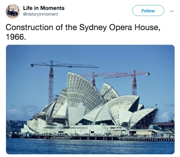 sydney opera house construction - Life in Moments Construction of the Sydney Opera House, 1966.