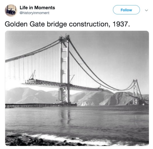 golden gate bridge construction - Life in Moments Golden Gate bridge construction, 1937.