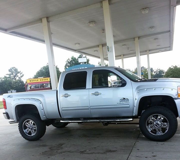 Friend Sends Me Pic Of His New Truck, My Girlfriend Wanted To Know Why It Had A Little Waffle House In The Back.