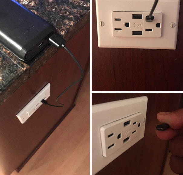 My Wife Using An Outlet.