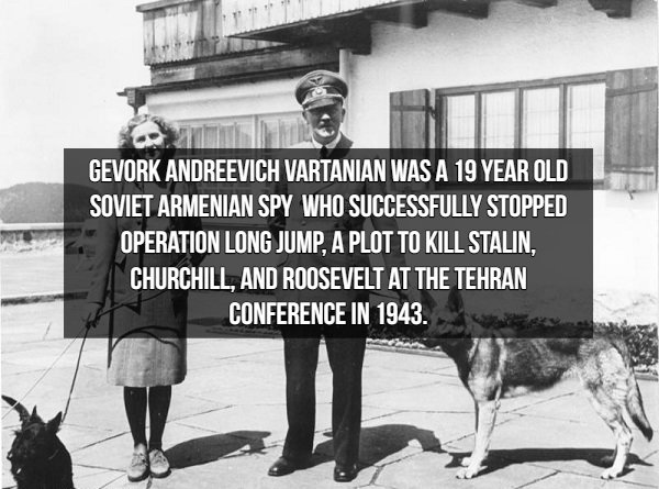 Spy Facts - Gevork Andreevich Vartanian Was A 19 Year Old Soviet Armenian Spy Who Successfully Stopped Operation Long Jump, A Plot To Kill Stalin, Churchill, And Roosevelt At The Tehran Conference In 1943.
