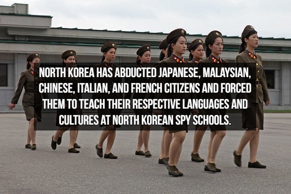 Spy Facts - North Korea Has Abducted Japanese, Malaysian, Chinese, Italian, And French Citizens And Forced Them To Teach Their Respective Languages And Cultures At North Korean Spy Schools.