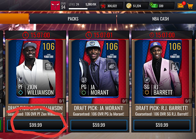 EA has the gall to charge $100 for a virtual player in a mobile game.
