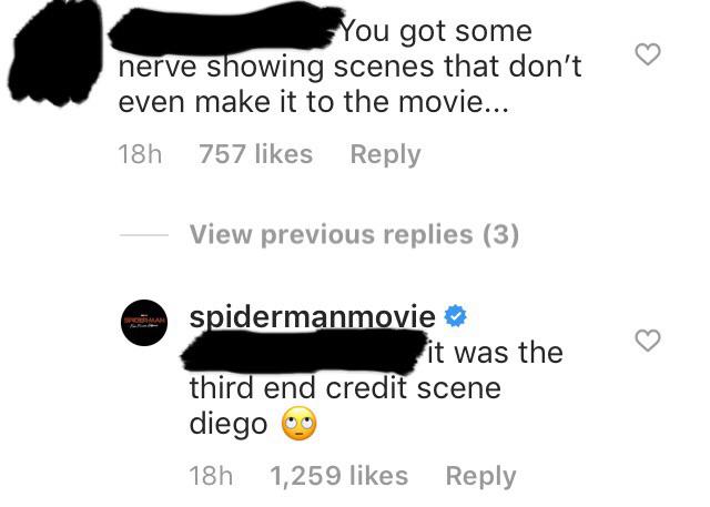 V You got some nerve showing scenes that don't even make it to the movie... 18h 757 View previous replies 3 spidermanmovie it was the third end credit scene