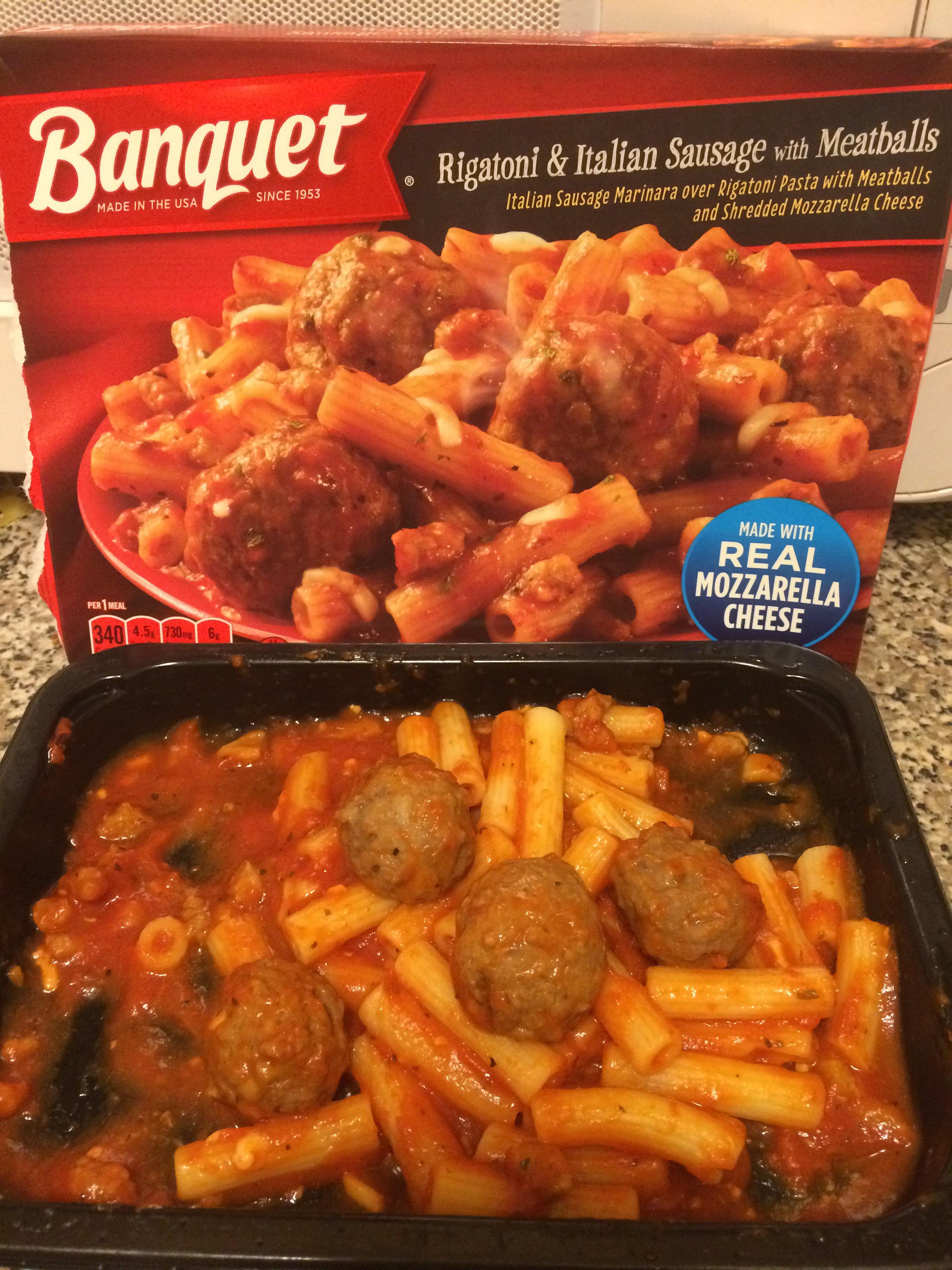 cookware and bakeware - Banquet Rigatoni & Italian Sausage Meatballs Italian Santa Marina Aparati Meatballs M acese Kenth Real Mozzarella Cheese