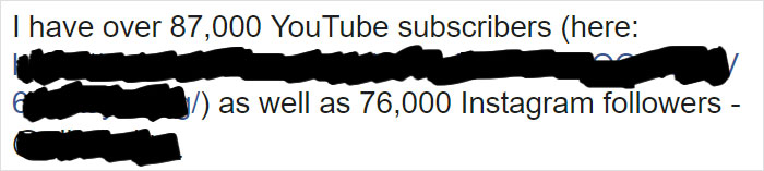 I have over 87,000 YouTube subscribers here as well as 76,000 Instagram