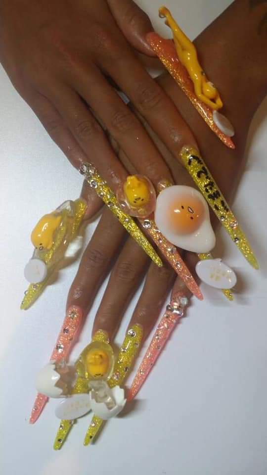 long gudetama nails