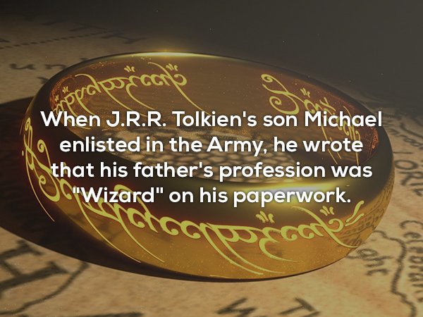 gollum ring - windoorcare When J.R.R. Tolkien's son Michael q enlisted in the Army, he wrote M. that his father's profession was "Wizard" on his paperwork. Guru