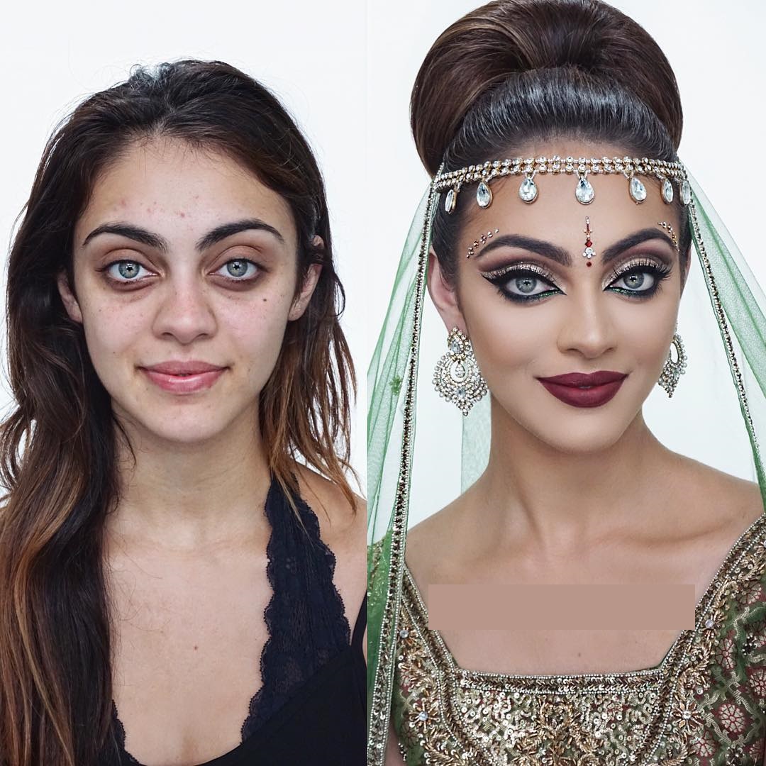 makeup before and after indian bridal makeup