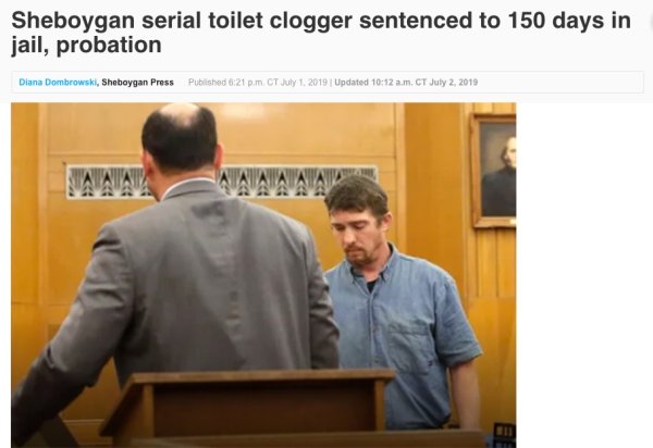 presentation - Sheboygan serial toilet clogger sentenced to 150 days in jail, probation Diana Dombrowski, Sheboygan Press Published . Ct Updated a.m. Ct