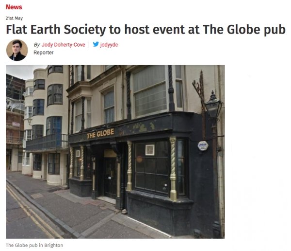 globe pub brighton - News 21st May Flat Earth Society to host event at The Globe pub j odyyde By Jody DohertyCove Reporter The Globe The Globe pub in Brighton