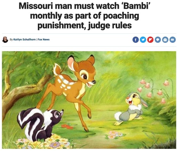 bambi flower thumper - Missouri man must watch 'Bambi' monthly as part of poaching punishment, judge rules 000000 By Kaitlyn Schallhorn Fox News