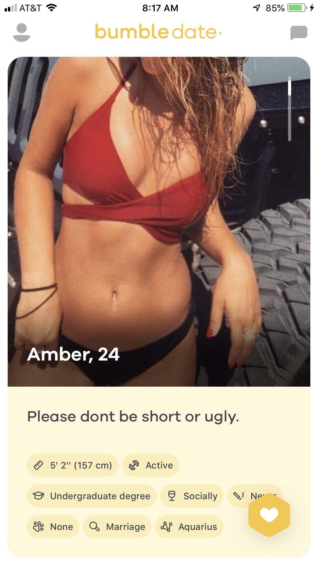 Please dont be short or ugly.