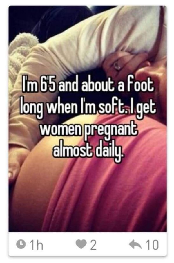 photo caption - Im 65 and about a foot long when I'm soft. Iget women pregnant almost daily 1h 2 10