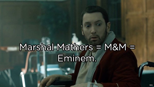 Marshal Mathers M&M Eminem.