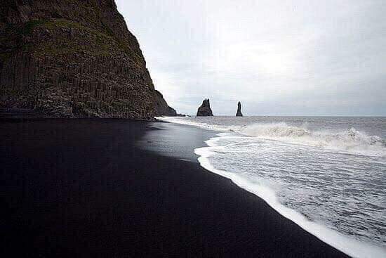 black sand beach vik