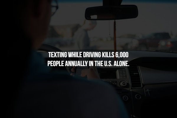 vehicle door - Texting While Driving Kills 6,000 People Annually In The U.S. Alone.