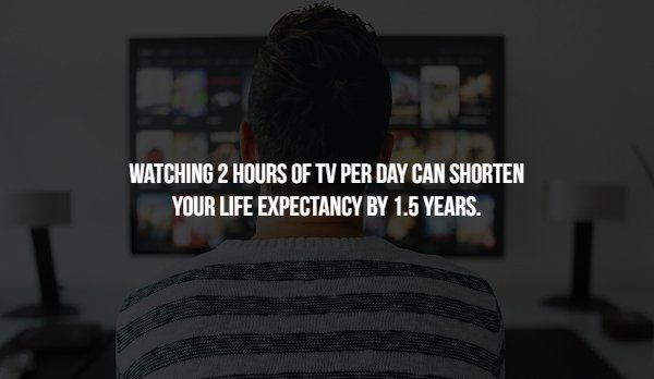 Watching 2 Hours Of Tv Per Day Can Shorten Your Life Expectancy By 1.5 Years.