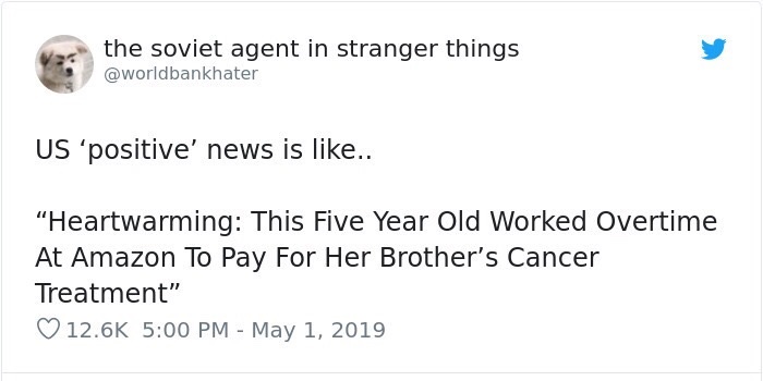 the soviet agent in stranger things Us 'positive' news is .. Heartwarming This Five Year Old Worked Overtime At Amazon To Pay For Her Brother's Cancer Treatment"