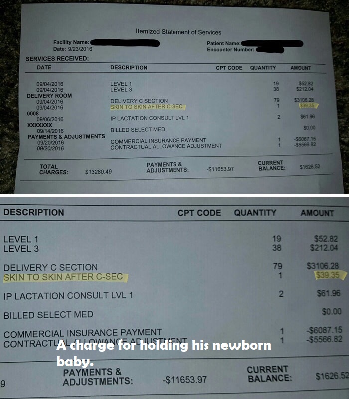 software - Itemized Statement of Services Patient Name Encounter Number Facility Name Date 9232016 Services Received Date Description Cpt Code Quantity Amount Level 1 Level 3 $52.82 $212.04 $3106 28 $39.35 09042016 09042016 Delivery Room 09042016 09042016