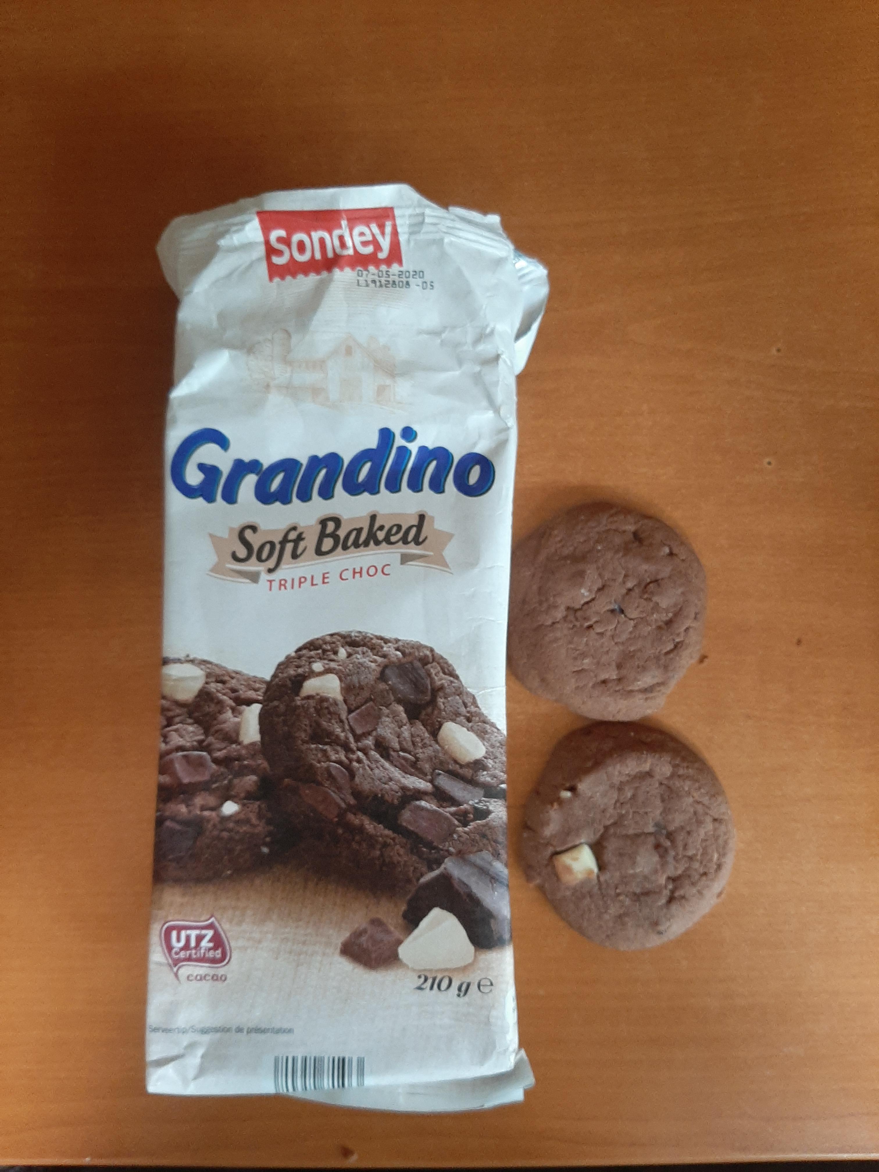 cookie - sondey Grandino Soft Baked Triple Choc Utz 210e