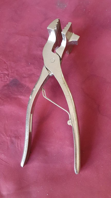 Canvas pliers for stretching canvas.