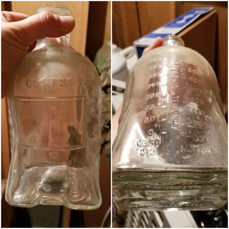 Cutter Glass I.V. Bottle.