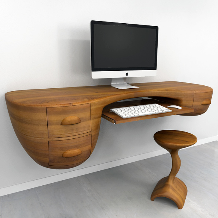 floating desk with drawers