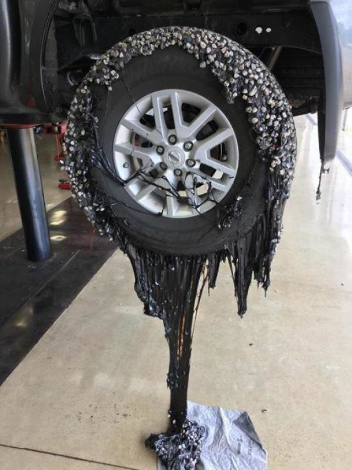 australia melted tire